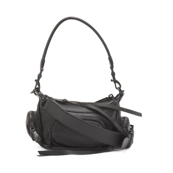 AIMEE KESTENBERG Black Leather Away We Go Mini Convertible Crossbody